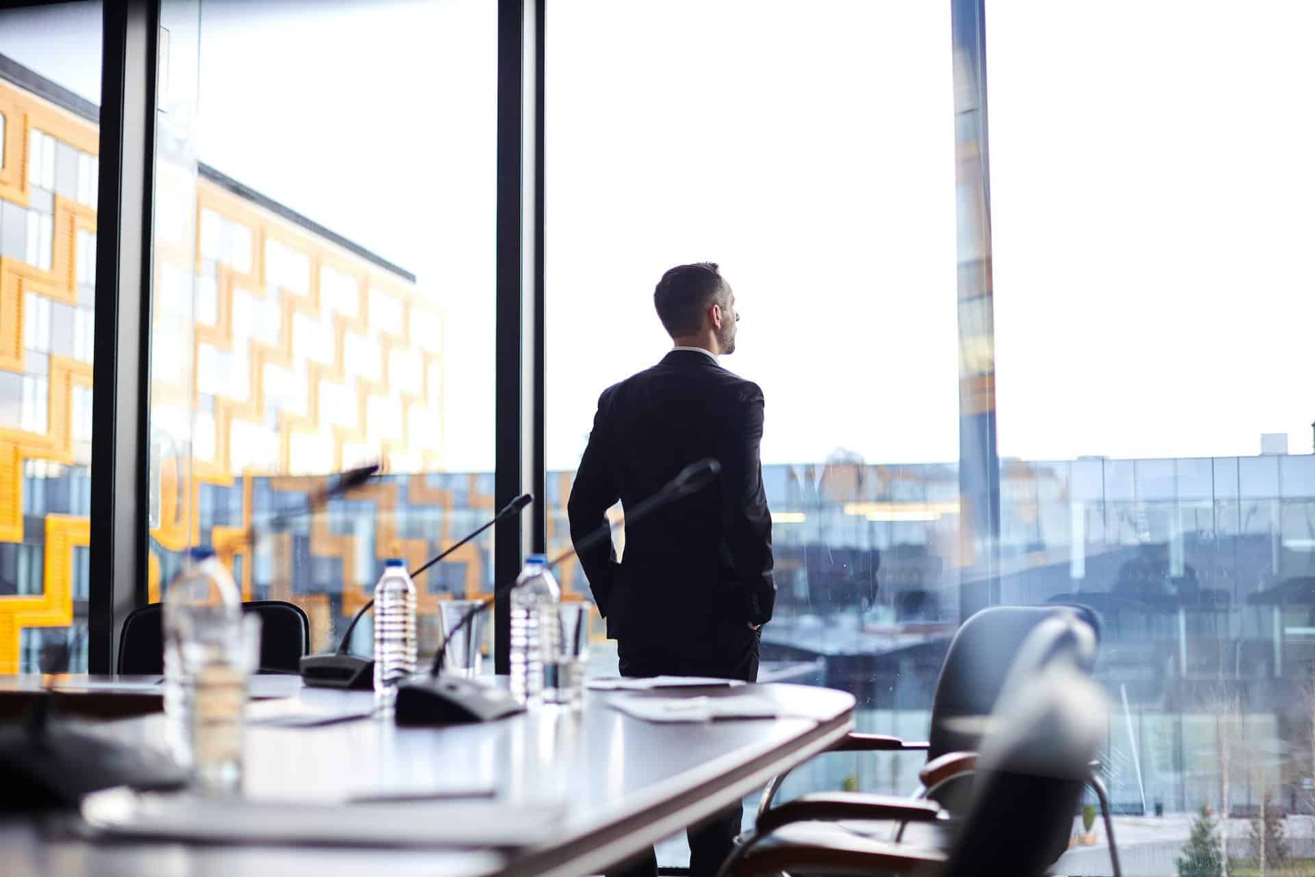 Delegate in conference hall